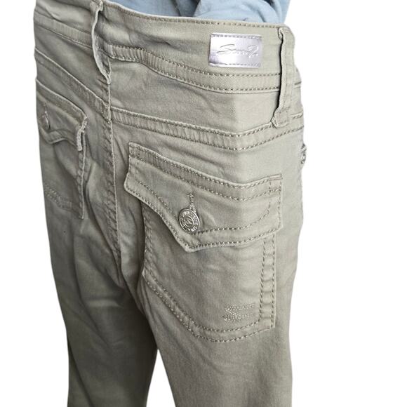 Seven 7 Womens Jeans Size 6 Green Starlette Crop Stretch Button Closure Pockets‎ - Picture 5 of 8